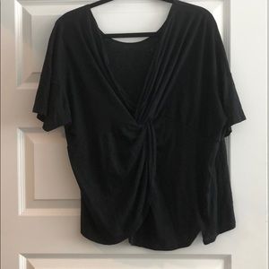 Black, backless t shirt